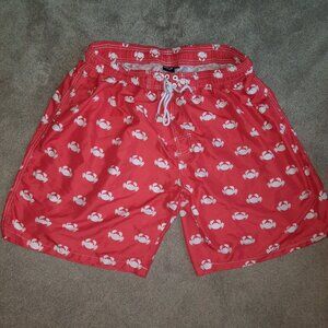 KAILUA SURF CRAB Red Board Shorts Mens 4XL Quick Dry Swimming Beach Lake Surfing